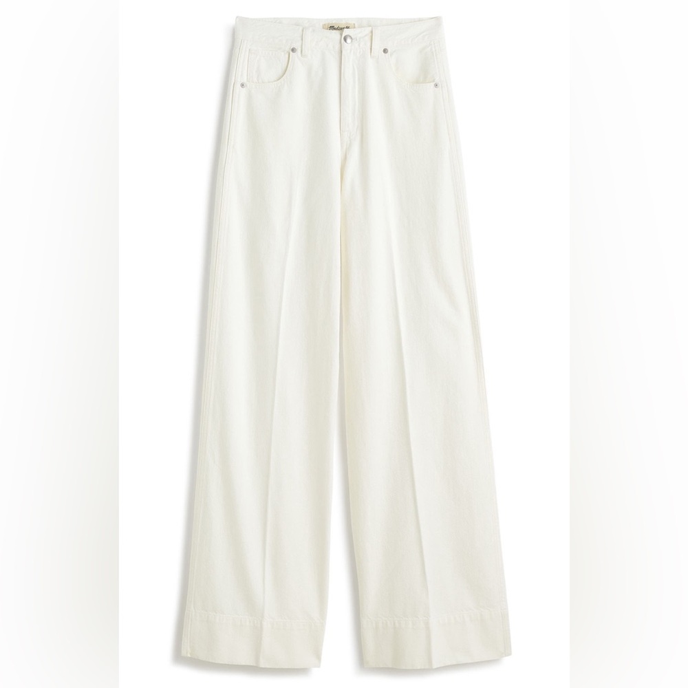 NWT Madewell Women’s Superwide Leg Jeans High Waist Tile White Size 33 - Picture 10 of 11